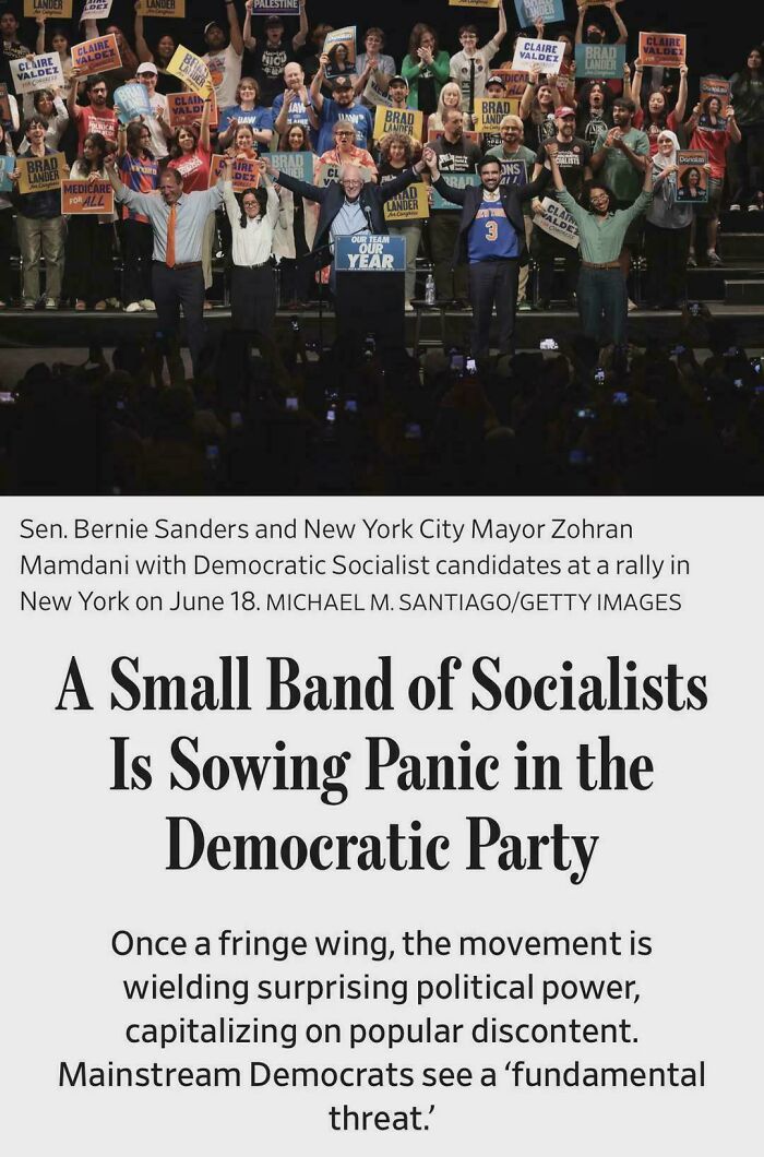 A chaotic good post about Bernie Sanders and Socialists at a rally sowing panic in the Democratic Party.