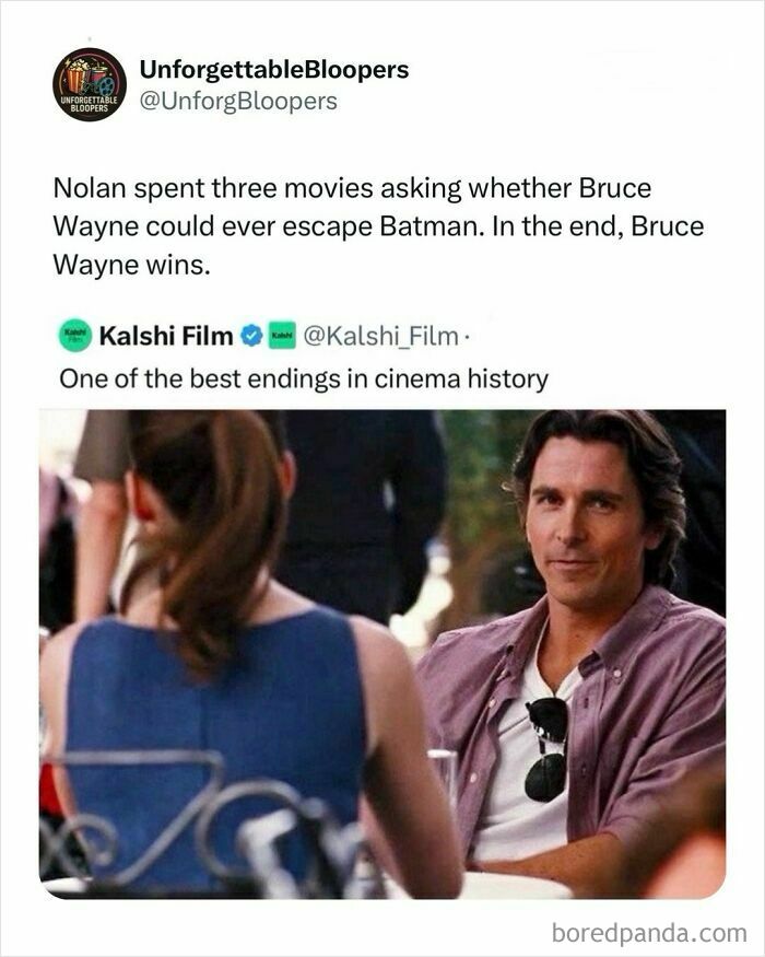 Christian Bale as Bruce Wayne, a cool post about TV, movies, and media.