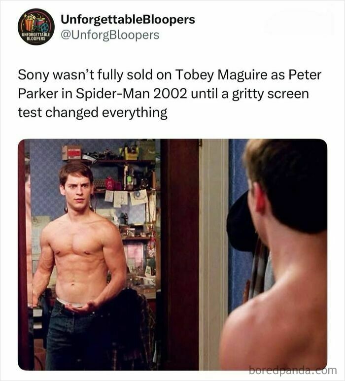 Tobey Maguire as Peter Parker in Spider-Man 2002, a cool post about TV, movies, and media.