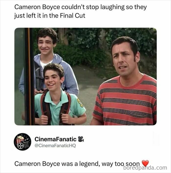 Cameron Boyce and Adam Sandler in a movie scene for TV and Movies media.