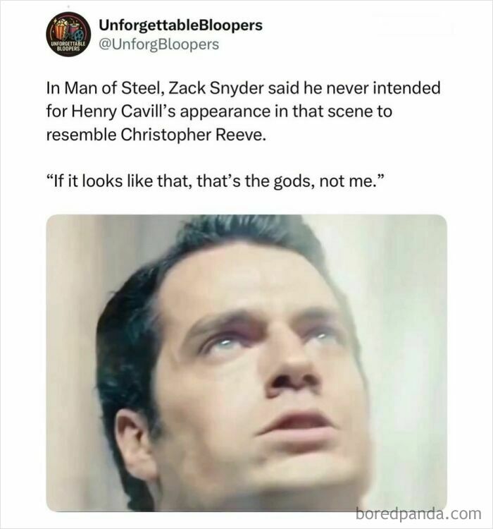 Media post about Henry Cavill in Man of Steel, a film and media topic.