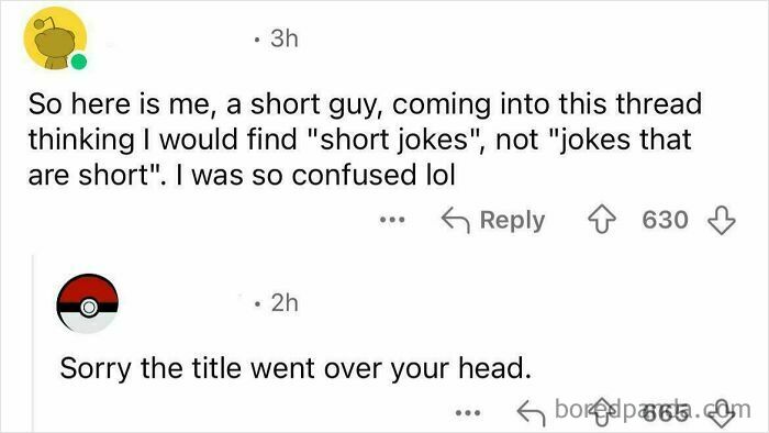 A Reddit comment provides a clever clapback, stating, Sorry the title went over your head.