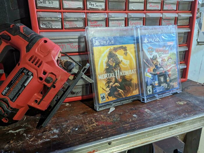 Someone forgetting to take off security cases from new PS4 games, ruining their day.