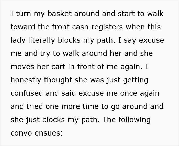 A screenshot of text detailing the old Karen blocking the father's path, escalating her belief that he is attempting to kidnap his own stepparent. A screenshot of text detailing the old Karen blocking the father's path, escalating her belief that he is attempting to kidnap his own stepparent.