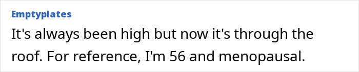 A social media comment discussing libido confession and a high libido at 56, triggering debate.