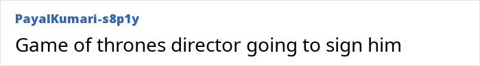Image of fan comment about Erling Haaland, Game of Thrones director signing him, responding to memes.