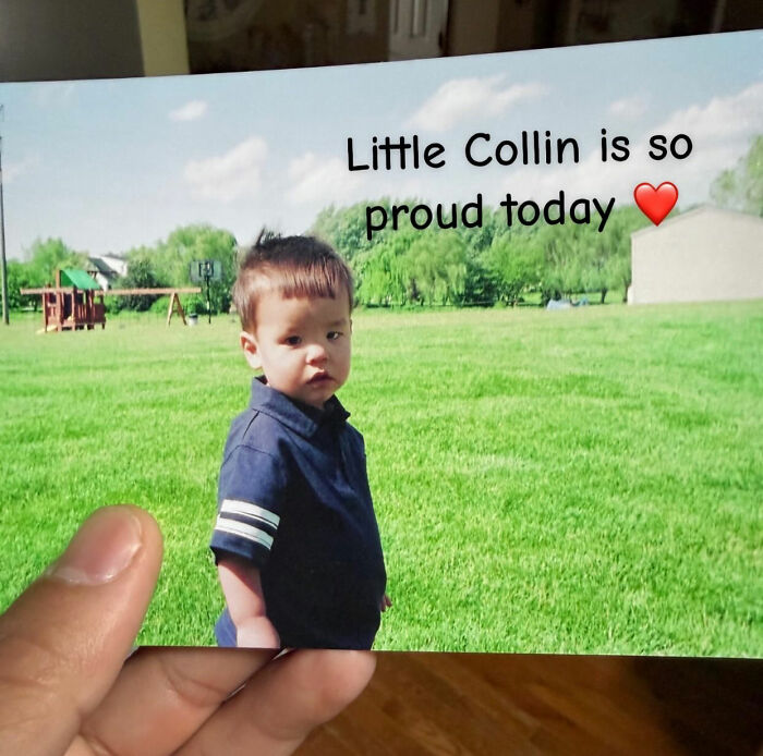 A photo of little Collin Gosselin as a child, standing in a grassy field, reflecting his childhood. A photo of little Collin Gosselin as a child, standing in a grassy field, reflecting his childhood.