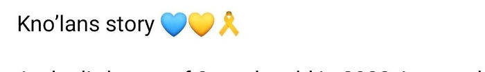 Text displaying the unique name Kno'lans with heart and ribbon emojis.