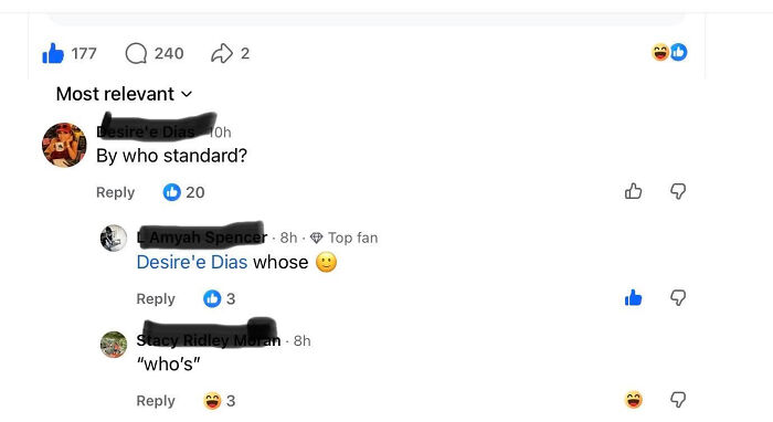 A screenshot of a social media exchange where users correct grammar, specifically the use of whose and who's, showcasing know-it-alls.
