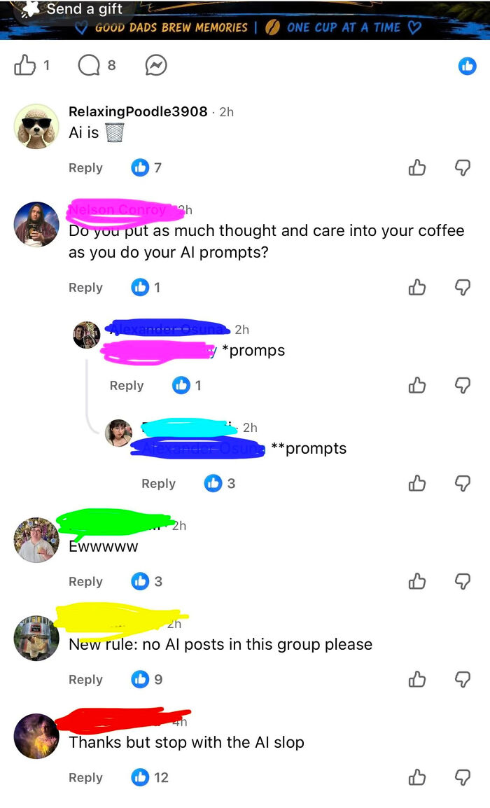 A social media discussion among know-it-alls correcting the spelling of prompts, highlighting online grammar corrections.