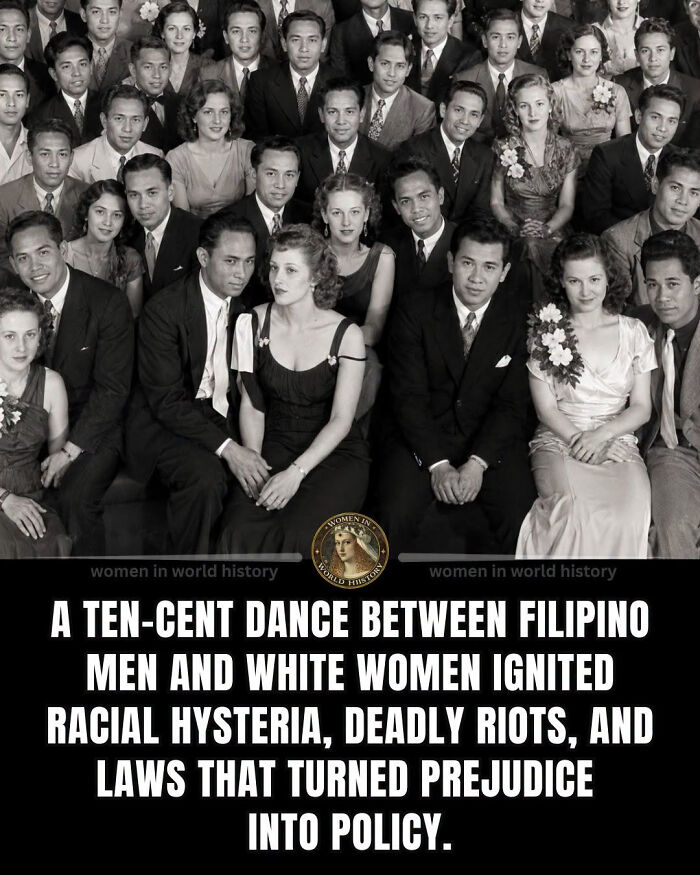 A group of men and women in formal attire, representing overlooked women in history and social dynamics.