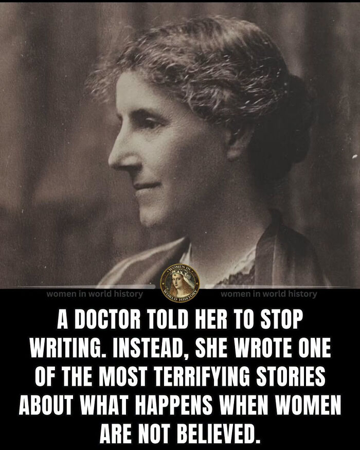 Sepia-toned portrait of a woman in profile, who wrote terrifying stories, among other overlooked women in history.