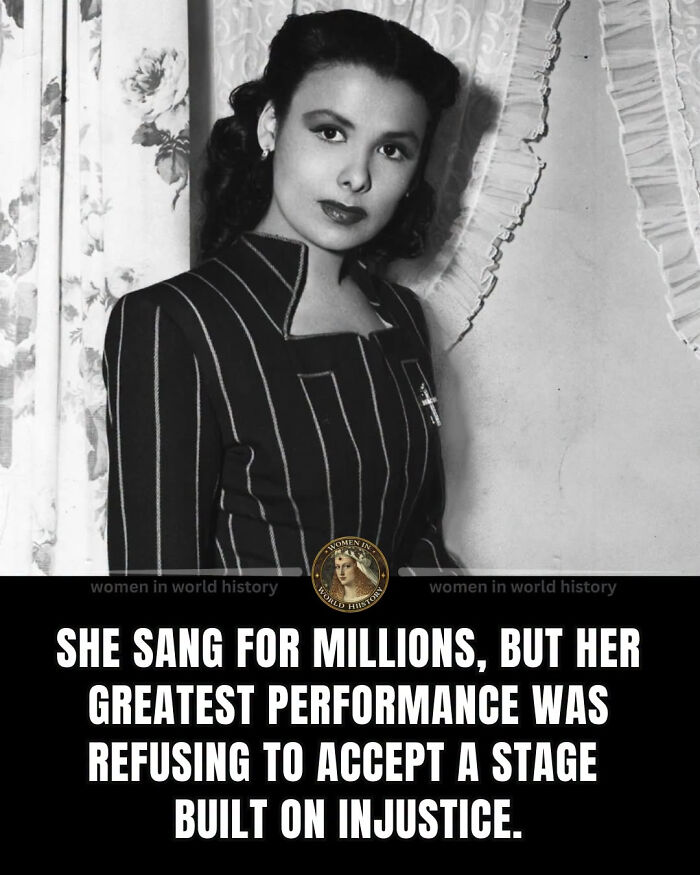 A black and white image of a beautiful woman, a singer, one of the overlooked women in history.