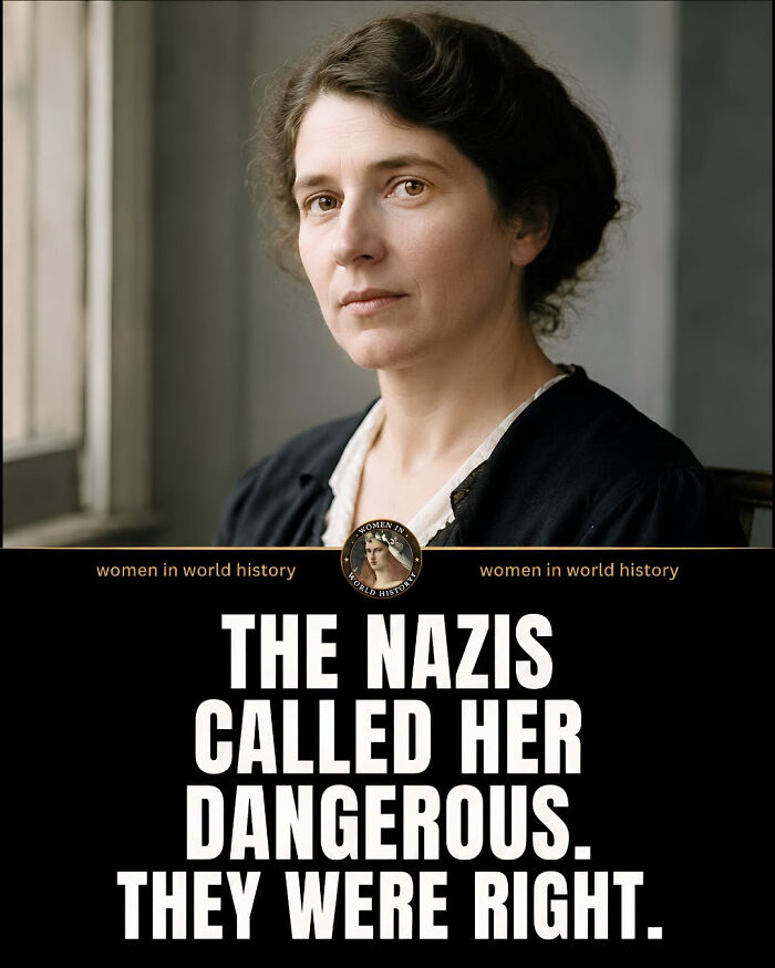 A black and white portrait of a woman looking directly at the viewer, representing overlooked women in history.
