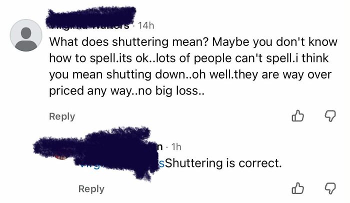 People correcting someone online about spelling, illustrating satisfying corrections.