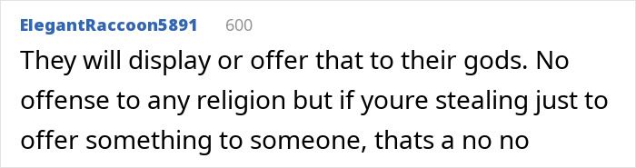 Screenshot of ElegantRaccoon5891's comment about the entitled neighbor's garden theft.