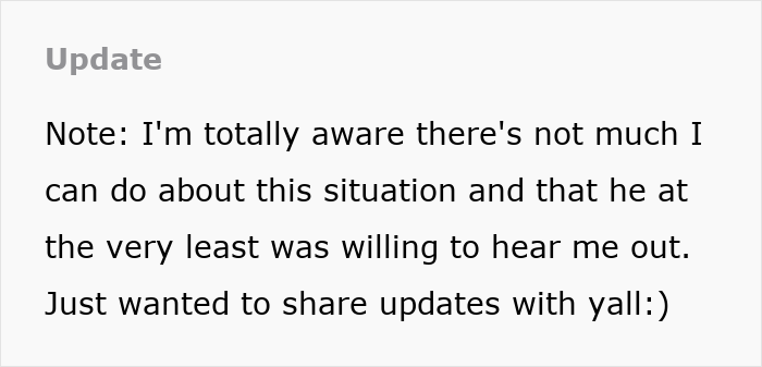 An update about the 17YO slacking off at work and her dad ambushing a 19YO colleague. An update about the 17YO slacking off at work and her dad ambushing a 19YO colleague.