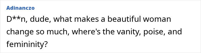 Actress past transformation comment: What makes a beautiful woman change so much, where's the vanity, poise, and femininity? Actress past transformation comment: What makes a beautiful woman change so much, where's the vanity, poise, and femininity?
