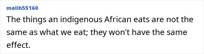 A user comment on dietary differences impacting the use of African twig for a white smile. A user comment on dietary differences impacting the use of African twig for a white smile.