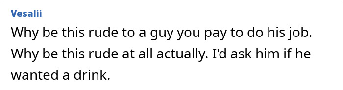 Online comment from 'Vesalii' regarding the Karen and the Hispanic window washer doing his job. Online comment from 'Vesalii' regarding the Karen and the Hispanic window washer doing his job.