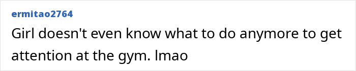 Netizens comment on an influencer working out in a bikini, discussing the pursuit of gym attention.