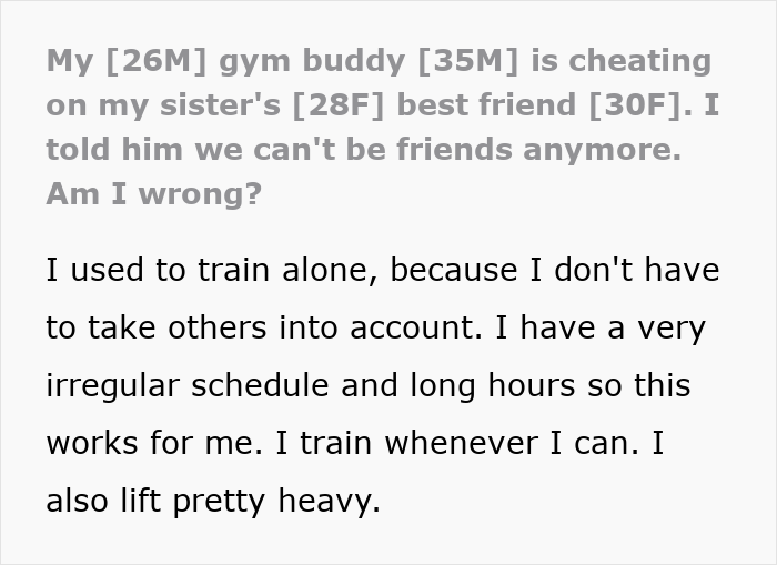 Guy Exposed As A Chronic Cheater, Can't Understand Why Gym Buddy Said Goodbye To Their Friendship Guy Exposed As A Chronic Cheater, Can't Understand Why Gym Buddy Said Goodbye To Their Friendship