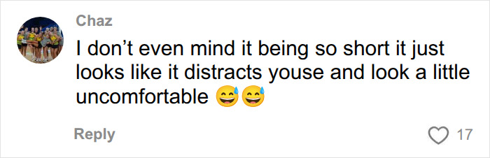 A social media comment about the distracting and uncomfortable wardrobe fail of the female Australian team.