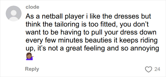Clode comment on wardrobe fail affecting female Australian Team at Commonwealth Games.