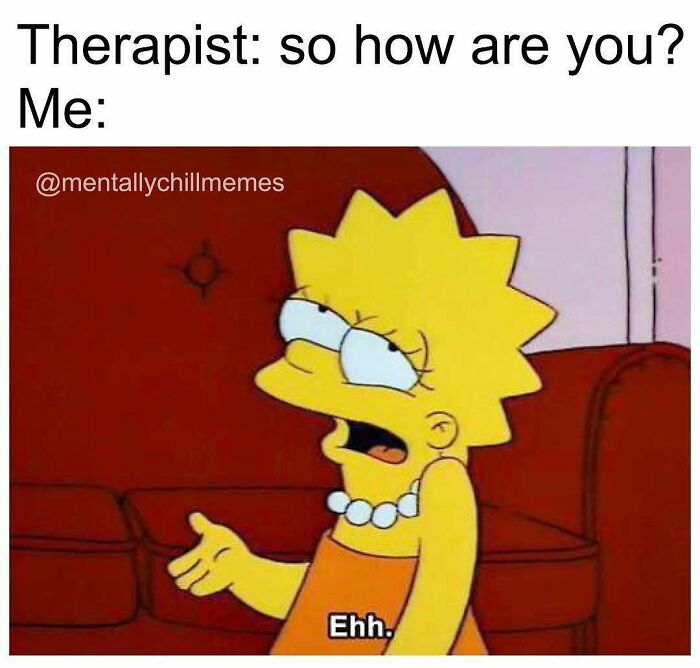 Lisa Simpson meme feeling somewhere between Im fine and oh no.