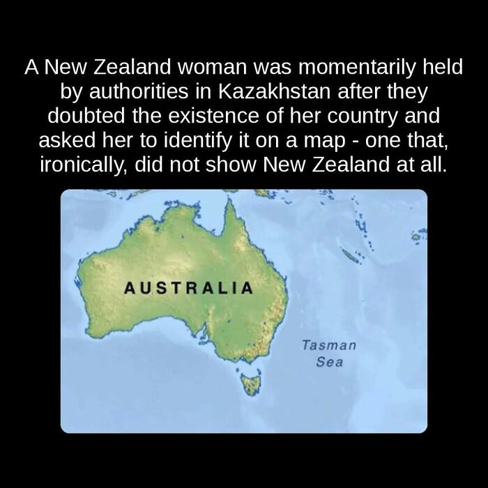 A map of Australia and the Tasman Sea, ironically missing New Zealand, illustrating an unseen fact about a womans experience.