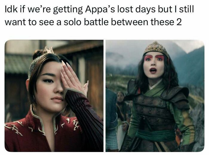 Funny pop culture posts with two female characters, inspiring instant good vibes from their poses.