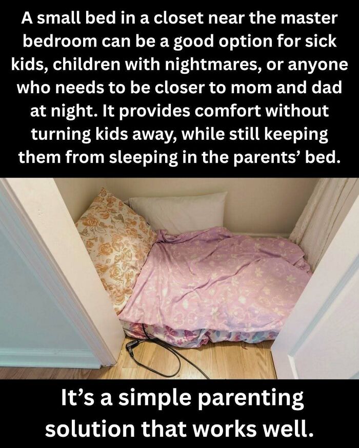 A small, cozy bed tucked into a closet, a clever craft project for a child's bedroom.