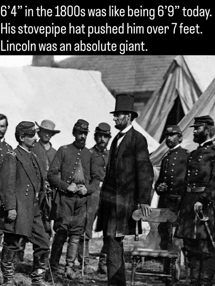 Fascinating facts: Abraham Lincoln, a historical giant, with his impressive height and stovepipe hat.