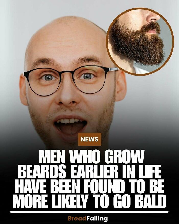 Interesting facts reveal men who grow beards earlier are more likely to go bald.