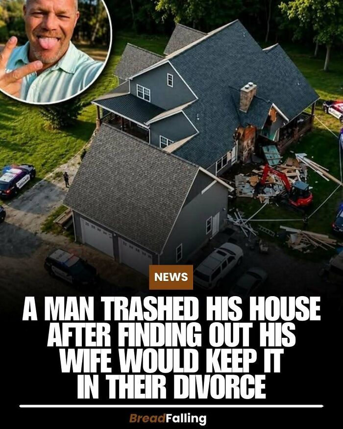 Man trashes house in divorce after discovering his wife would keep it. A crazy interesting fact.