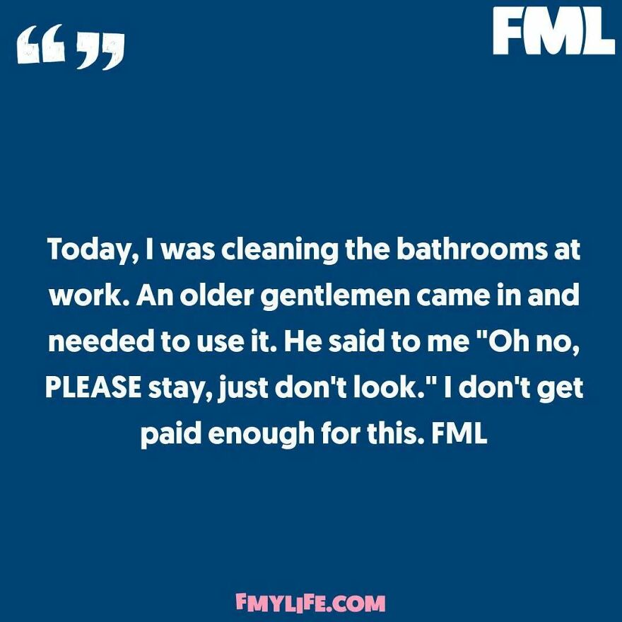 A ridiculous confession from someone cleaning bathrooms at work, asked not to look.