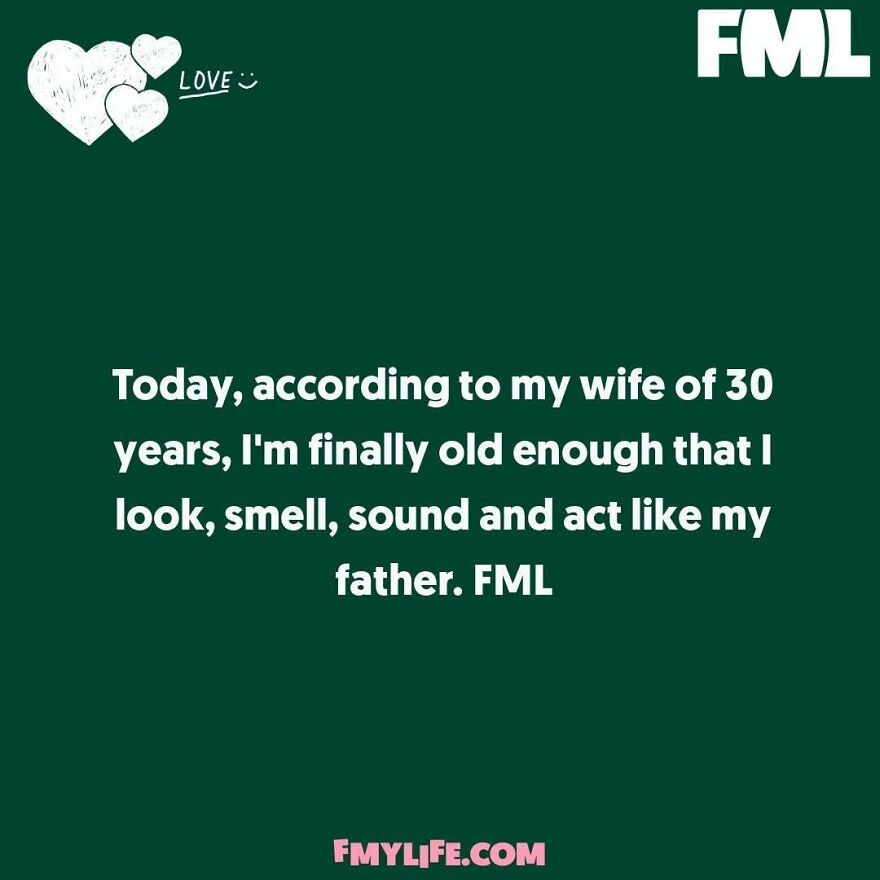 A ridiculous confession from a 30-year marriage about resembling a father.