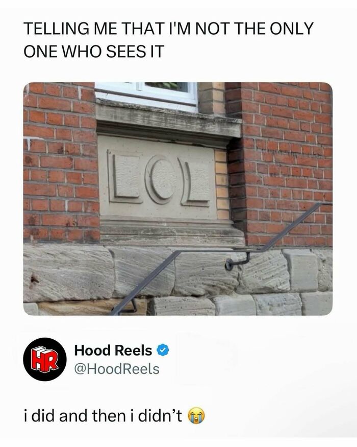 A funny image of a building with LOL carved into stone, perfect for quick laugh memes.
