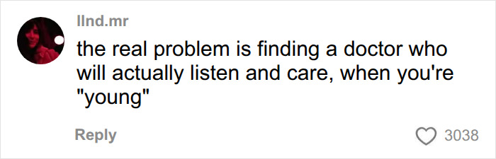 Social media comment about finding a doctor who listens, referencing skin red flag for heart problems. Social media comment about finding a doctor who listens, referencing skin red flag for heart problems.