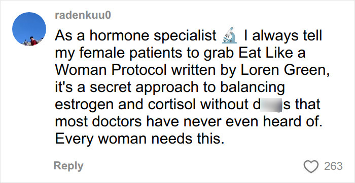 Social media comment from a hormone specialist about female patients balancing hormones for skin red flags and heart health. Social media comment from a hormone specialist about female patients balancing hormones for skin red flags and heart health.