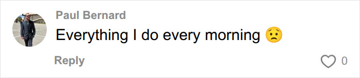 A comment about quietly damaging health and common morning habits, saying Everything I do every morning with a sad emoji. A comment about quietly damaging health and common morning habits, saying Everything I do every morning with a sad emoji.