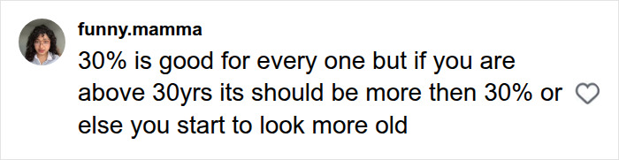 A social media comment discussing body fat percentages and how they transform the face. A social media comment discussing body fat percentages and how they transform the face.