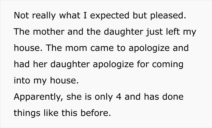 Text: mother and daughter apologized for entering the house, related to a dog owner's worst nightmare. Text: mother and daughter apologized for entering the house, related to a dog owner's worst nightmare.