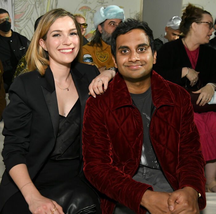 Aziz Ansari with his wife, smiling for a photo, as fans discuss his lifestyle and marriage. Aziz Ansari with his wife, smiling for a photo, as fans discuss his lifestyle and marriage.