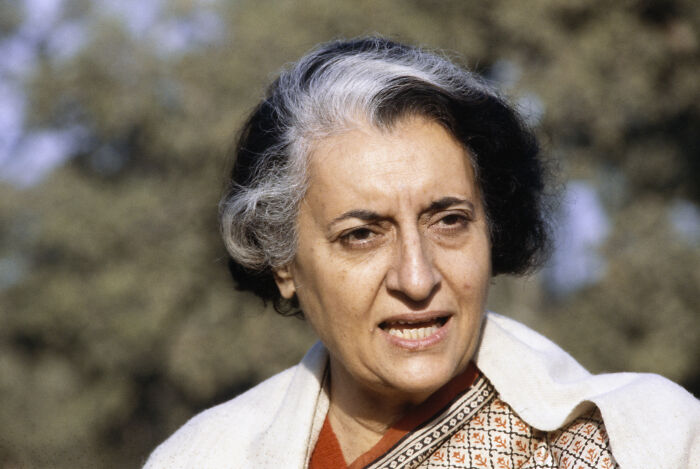 Indira Gandhi, a woman who predicted 9/11, is seen close up with a soft-focus background.