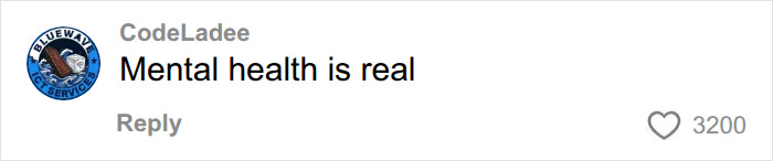 A comment about giving up baby on social media, highlighting the importance of mental health. A comment about giving up baby on social media, highlighting the importance of mental health.