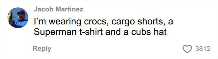 A comment on outfit mistakes American tourists make in Europe: I am wearing crocs, cargo shorts, a Superman t-shirt, and a cubs hat.
