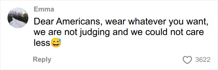 Comment about American tourists outfits in Europe.