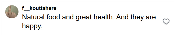 A social media comment about natural food and great health, referring to a man living with a remote Amazonian tribe. A social media comment about natural food and great health, referring to a man living with a remote Amazonian tribe.
