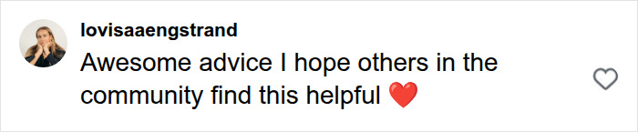 An Instagram comment expressing hope that advice on hypospadias is helpful to the community.